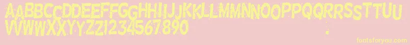 NervousRex Font – Yellow Fonts on Pink Background