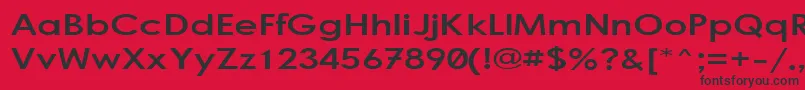 フォントBogstand – 赤い背景に黒い文字