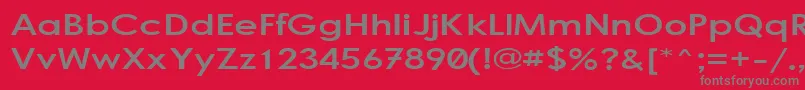 Bogstand-Schriftart – Graue Schriften auf rotem Hintergrund