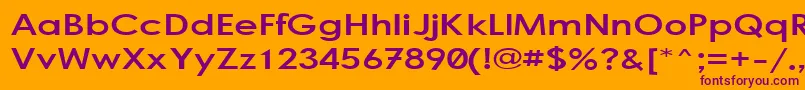Bogstand Font – Purple Fonts on Orange Background