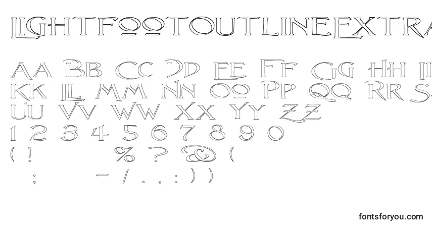 Fuente LightfootOutlineExtraExpandedRegular - alfabeto, números, caracteres especiales
