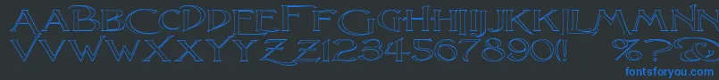 LightfootOutlineExtraExpandedRegular Font – Blue Fonts on Black Background