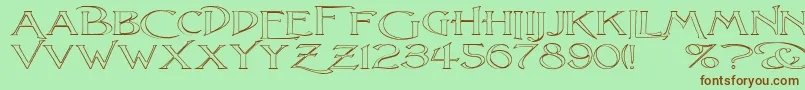 LightfootOutlineExtraExpandedRegular Font – Brown Fonts on Green Background