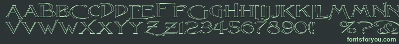 LightfootOutlineExtraExpandedRegular Font – Green Fonts on Black Background