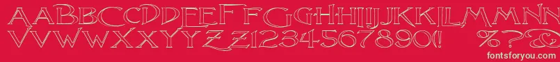 LightfootOutlineExtraExpandedRegular Font – Green Fonts on Red Background