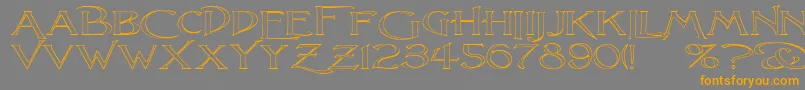 Police LightfootOutlineExtraExpandedRegular – polices orange sur fond gris