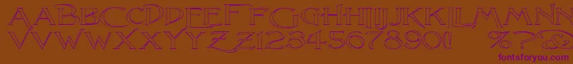 LightfootOutlineExtraExpandedRegular Font – Purple Fonts on Brown Background