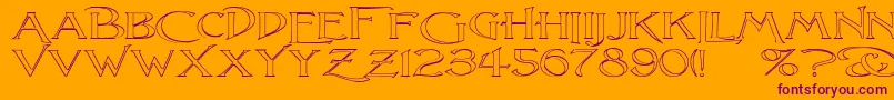 LightfootOutlineExtraExpandedRegular Font – Purple Fonts on Orange Background