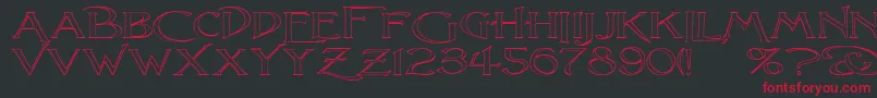 LightfootOutlineExtraExpandedRegular Font – Red Fonts on Black Background