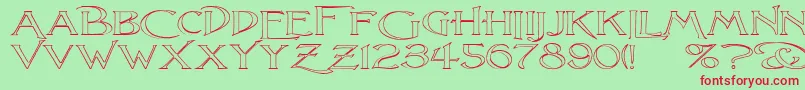 LightfootOutlineExtraExpandedRegular Font – Red Fonts on Green Background