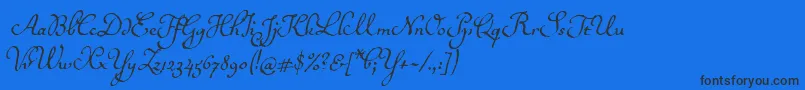 Fonte Ballerinoitc – fontes pretas em um fundo azul