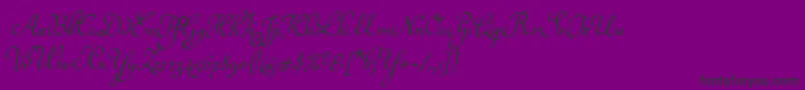 Ballerinoitc-fontti – mustat fontit violetilla taustalla
