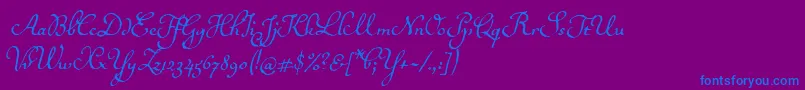 Ballerinoitc Font – Blue Fonts on Purple Background