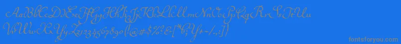 Ballerinoitc Font – Gray Fonts on Blue Background