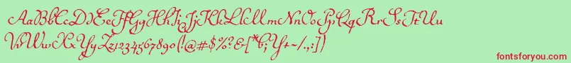 Ballerinoitc Font – Red Fonts on Green Background