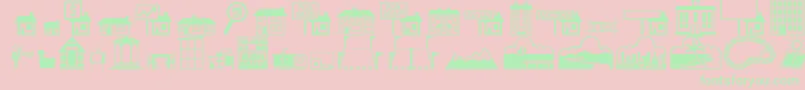 QikiconsRealEstate Font – Green Fonts on Pink Background