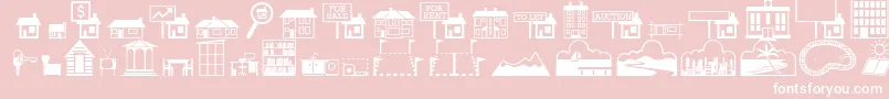 QikiconsRealEstate Font – White Fonts on Pink Background