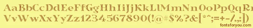 Sortefaxs02 Font – Brown Fonts on Yellow Background