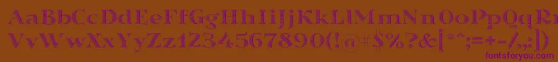 Sortefaxs02 Font – Purple Fonts on Brown Background