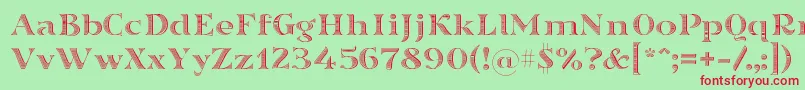 Sortefaxs02 Font – Red Fonts on Green Background