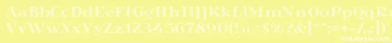 Sortefaxs02 Font – White Fonts on Yellow Background