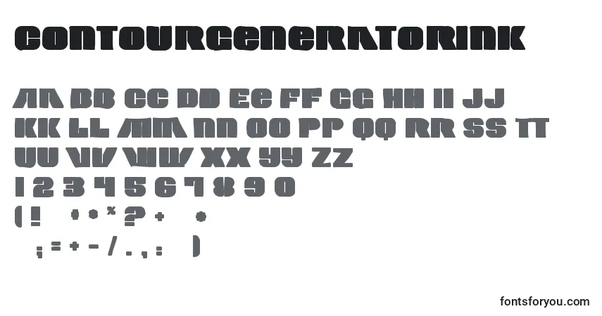 Contourgeneratorink Font – alphabet, numbers, special characters