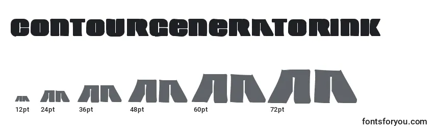 Contourgeneratorink Font Sizes