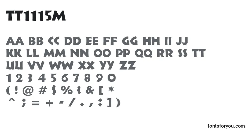 A fonte Tt1115m – alfabeto, números, caracteres especiais