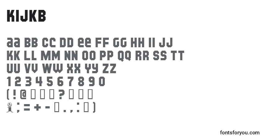A fonte Kijkb – alfabeto, números, caracteres especiais
