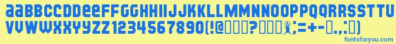 Kijkb Font – Blue Fonts on Yellow Background