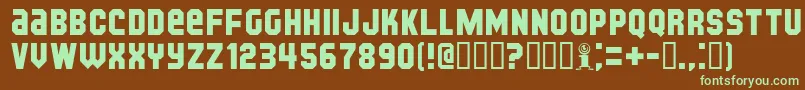 Kijkb-fontti – vihreät fontit ruskealla taustalla