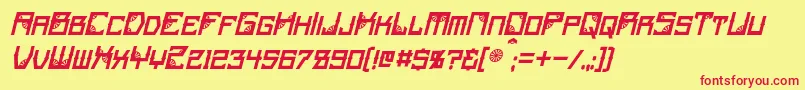 SteamwheelItalic Font – Red Fonts on Yellow Background