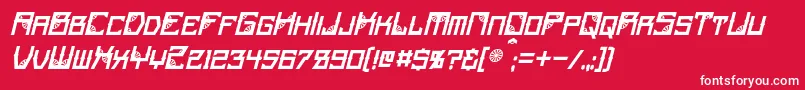 SteamwheelItalic Font – White Fonts on Red Background