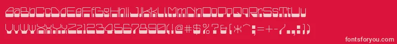 フォントBlazium – 赤い背景にピンクのフォント