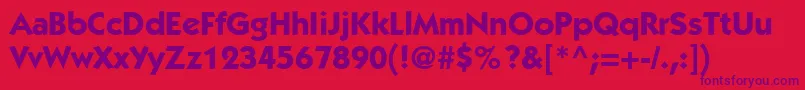 フォントPerformaSsiBold – 赤い背景に紫のフォント