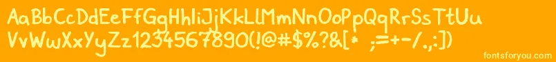 Domigorgon-fontti – keltaiset fontit oranssilla taustalla