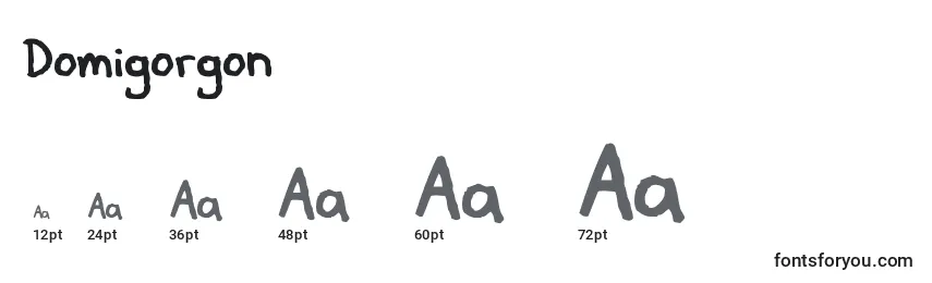Domigorgon Font Sizes