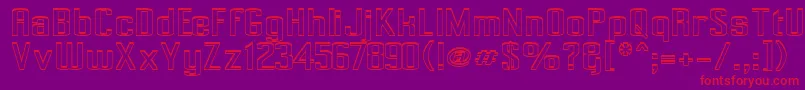 PecotCouteir-Schriftart – Rote Schriften auf violettem Hintergrund