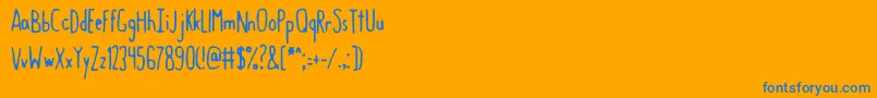GastroIntestinalConfluent-Schriftart – Blaue Schriften auf orangefarbenem Hintergrund