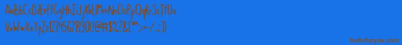 GastroIntestinalConfluent-Schriftart – Braune Schriften auf blauem Hintergrund