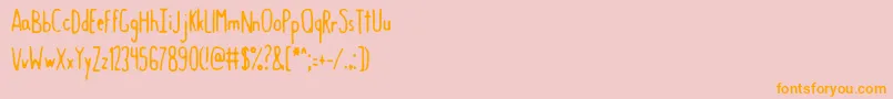 GastroIntestinalConfluent-Schriftart – Orangefarbene Schriften auf rosa Hintergrund