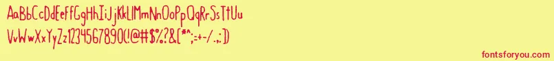 GastroIntestinalConfluent Font – Red Fonts on Yellow Background