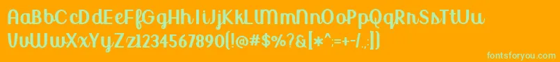 UptownMarketUprightDemo Font – Green Fonts on Orange Background
