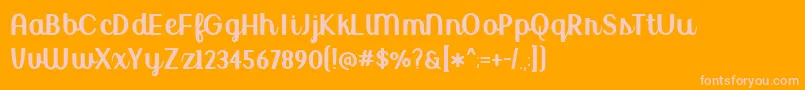 UptownMarketUprightDemo Font – Pink Fonts on Orange Background