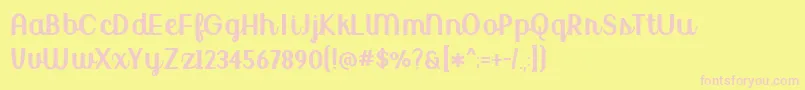 UptownMarketUprightDemo Font – Pink Fonts on Yellow Background