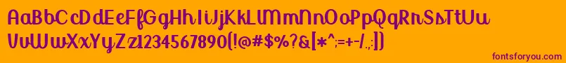 UptownMarketUprightDemo Font – Purple Fonts on Orange Background