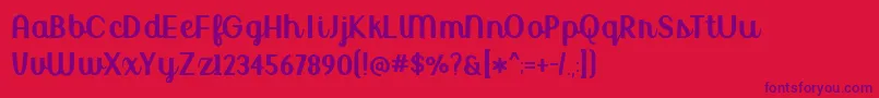 フォントUptownMarketUprightDemo – 赤い背景に紫のフォント