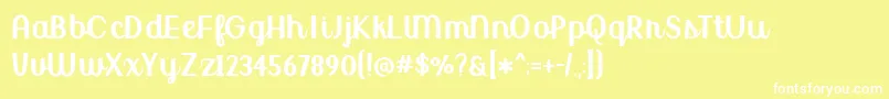 UptownMarketUprightDemo Font – White Fonts on Yellow Background