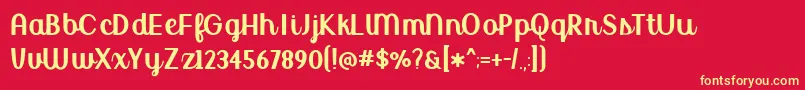 UptownMarketUprightDemo Font – Yellow Fonts on Red Background