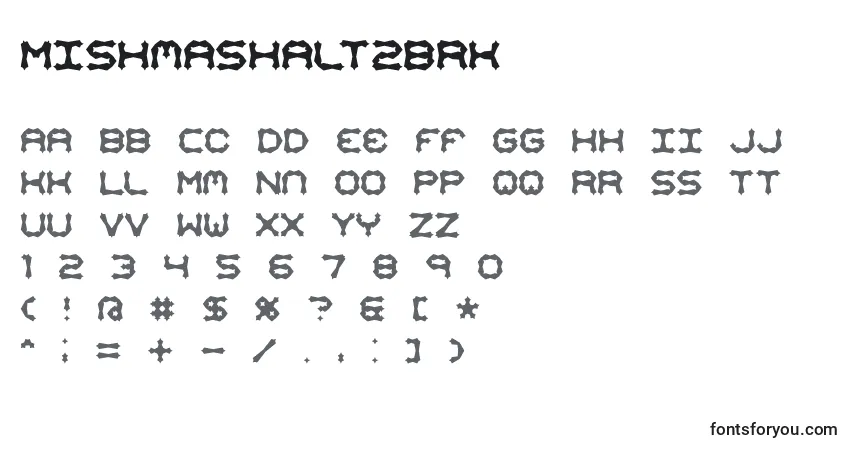 Czcionka MishmashAlt2Brk – alfabet, cyfry, specjalne znaki